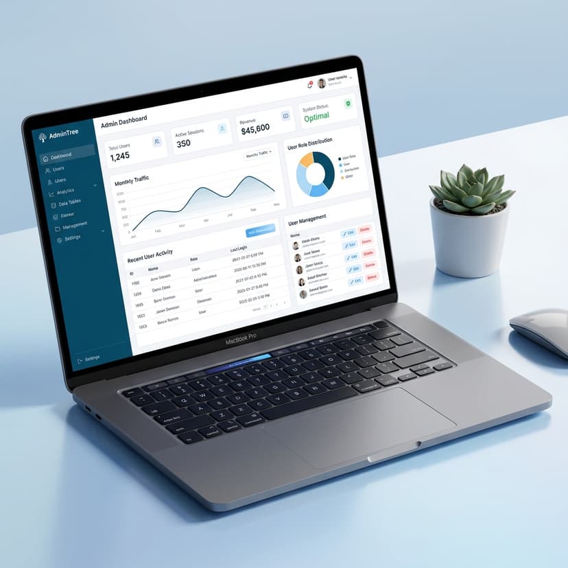 AdminTree Dashboard on Desktop